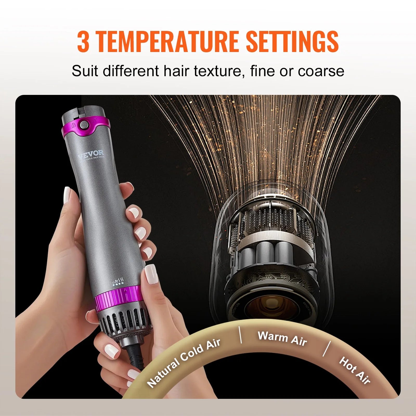 Transform Your Hair with the Vevor 5-in-1 Hot Hair Dryer Brush - Curl, Style, and Shine with Negative Ion Technology