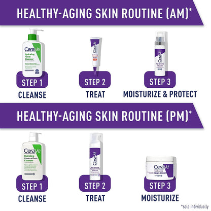 Skin Renewing Night Cream, Niacinamide, Peptide Complex, and Hyaluronic Acid Moisturizer for Face, 1.7 Ounce, Packaging May Vary