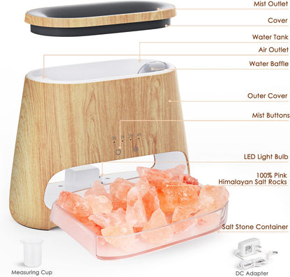 Elevate Your Space with the 2-in-1 Ultrasonic Essential Oil Diffuser & Himalayan Salt Lamp - Experience Aromatherapy and Relaxation with a Soothing Glow
