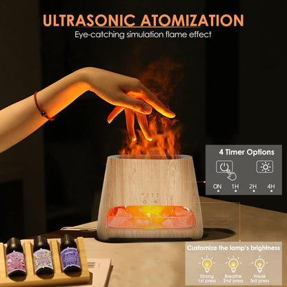 Elevate Your Space with the 2-in-1 Ultrasonic Essential Oil Diffuser & Himalayan Salt Lamp - Experience Aromatherapy and Relaxation with a Soothing Glow