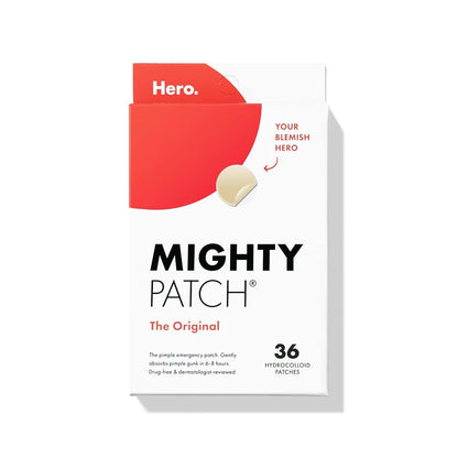 Hero Cosmetics Mighty Patch Original - The Ultimate Hydrocolloid Acne Pimple Patch for Rapid Zit and Whitehead Reduction (36 Count)