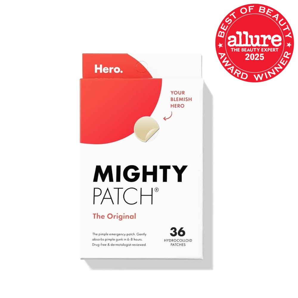 Hero Cosmetics Mighty Patch Original - The Ultimate Hydrocolloid Acne Pimple Patch for Rapid Zit and Whitehead Reduction (36 Count)