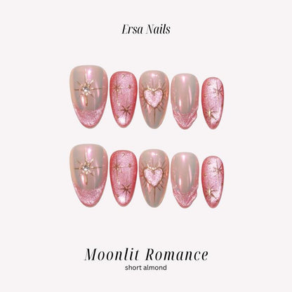 Ersanails VALENTINE'S DAY Collection - Handmade Presson Nails 10PCS | Acrylic, Reusable, Salon-Quality, Long-Lasting, Glossy Design