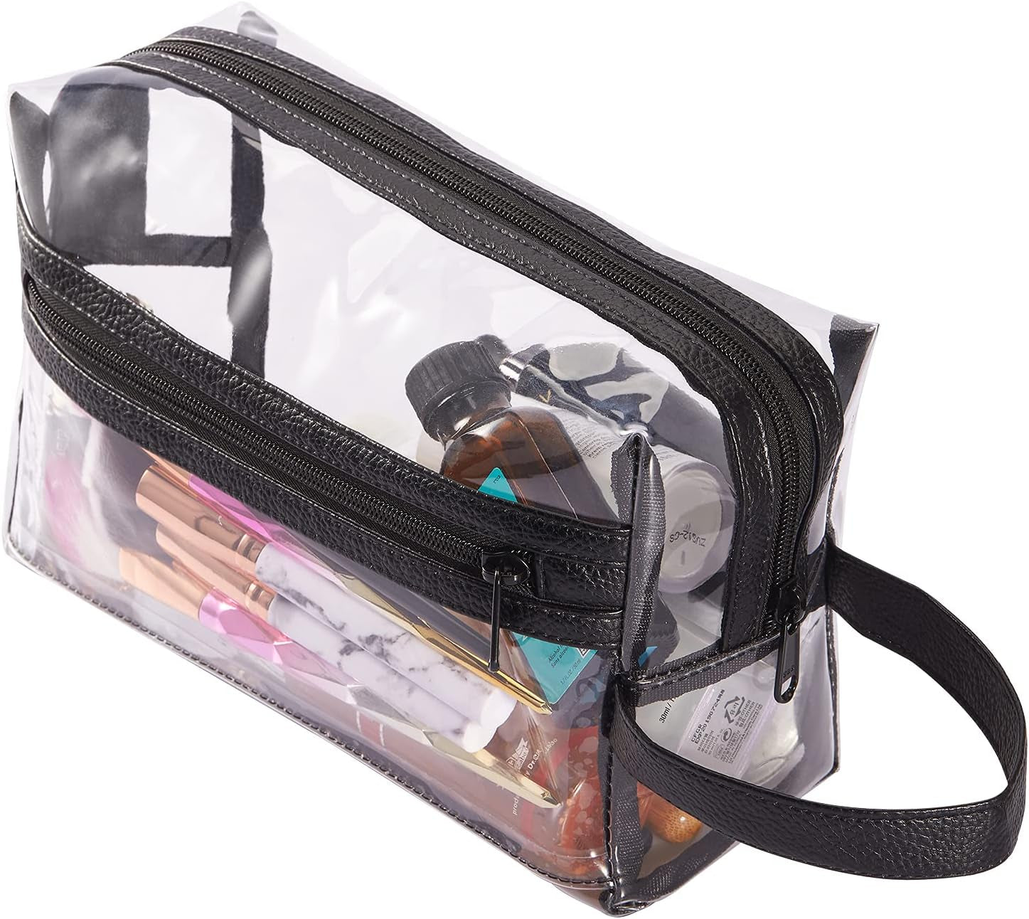 Heavy Duty Clear Travel Toiletry Makeup Bags Transparent Shaving Bag Water Resistant Cosmetic Bag Organizer Pouch with Zipper and Handle