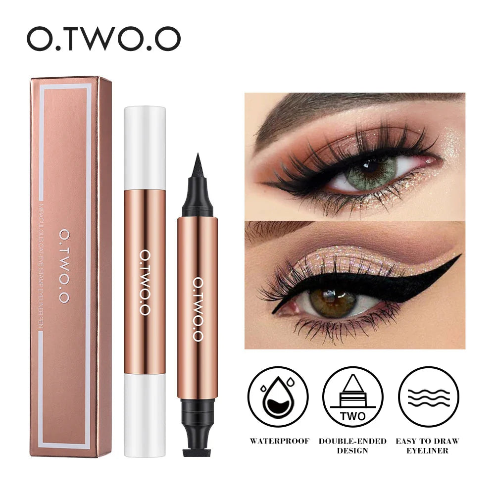 Achieve Flawless Wings with O.TWO.O Double-Ended Waterproof Eyeliner Stamp - Perfect for All Makeup Lovers!