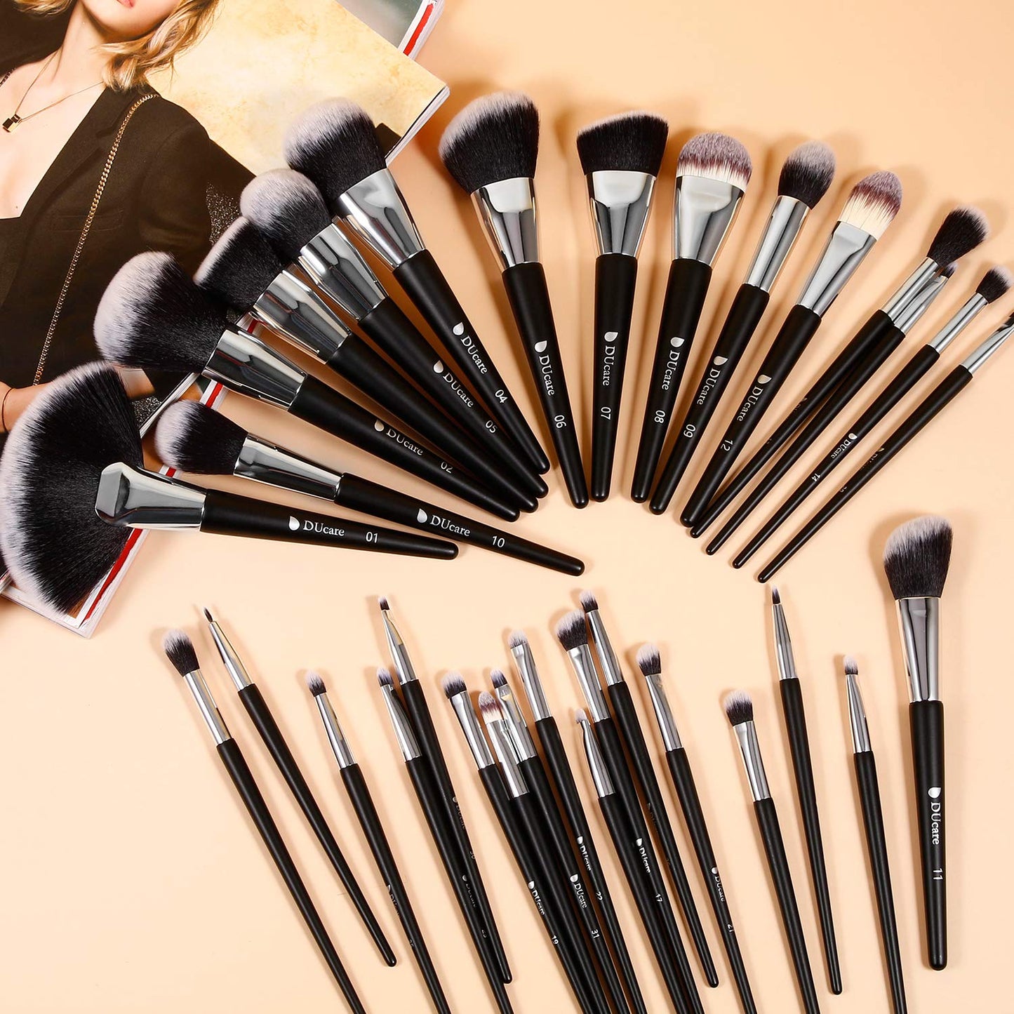 Ultimate 32-Piece Professional Makeup Brush Set for Flawless Face and Eye Application