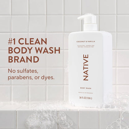Indulge in Luxurious Coconut & Vanilla Body Wash - Sulfate Free, 36 Oz for All Skin Types