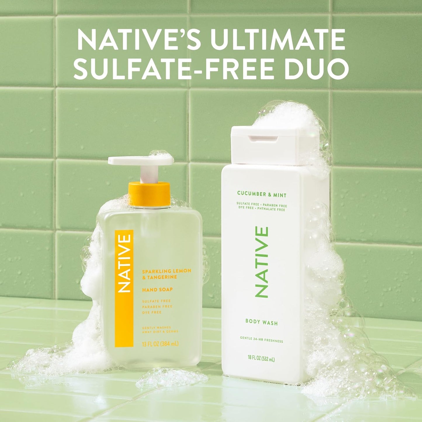 Sulfate Free Body Wash Contains Naturally Derived Ingredients | for Women & Men| Cucumber & Mint, 36 Oz