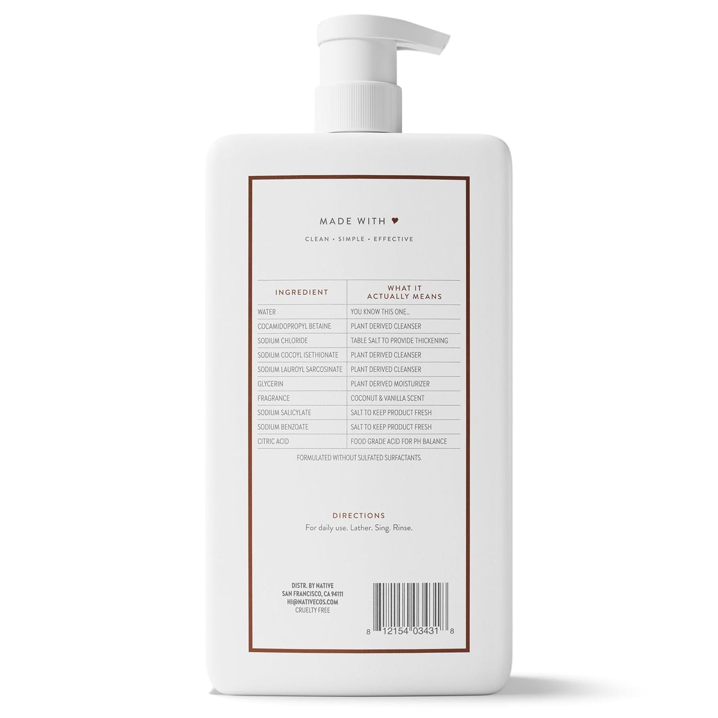 Indulge in Luxurious Coconut & Vanilla Body Wash - Sulfate Free, 36 Oz for All Skin Types