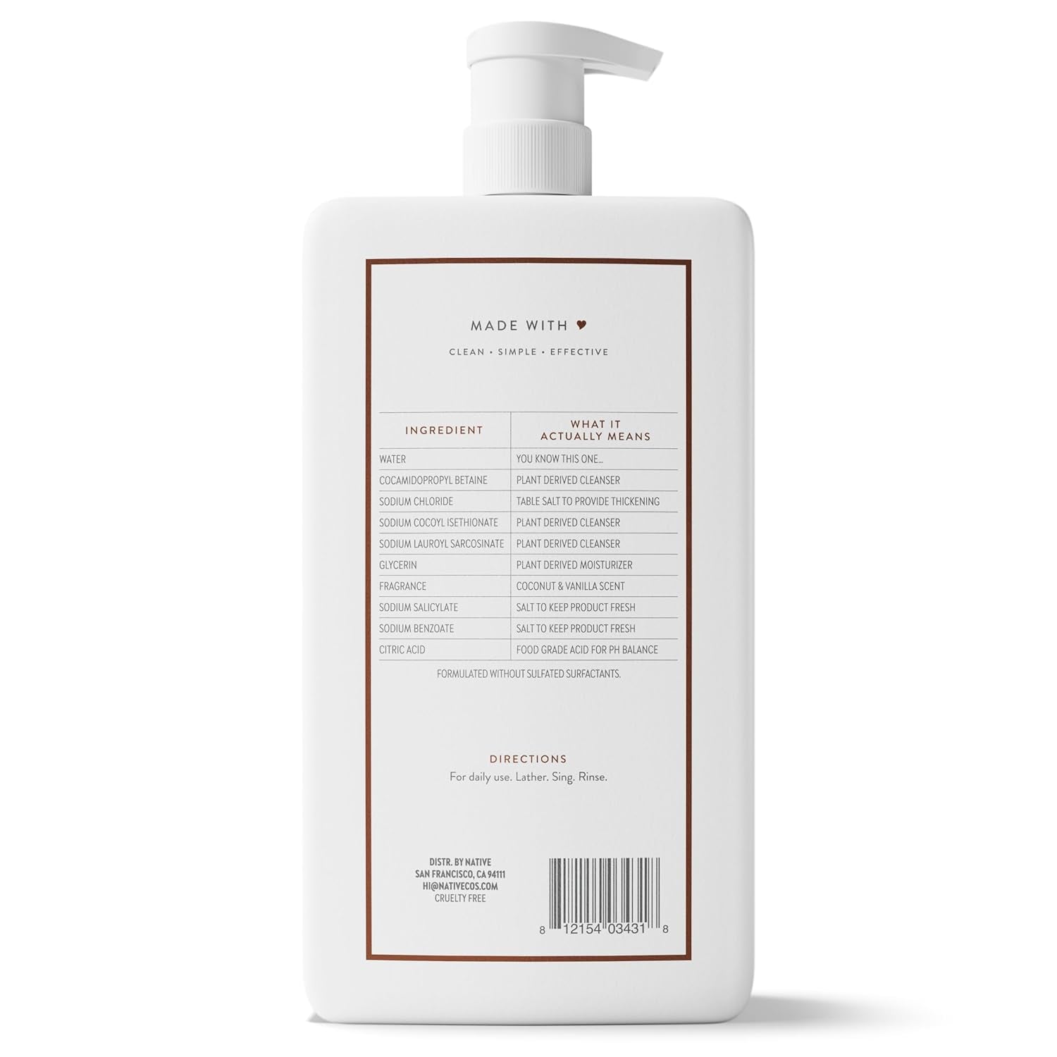Indulge in Luxurious Coconut & Vanilla Body Wash - Sulfate Free, 36 Oz for All Skin Types