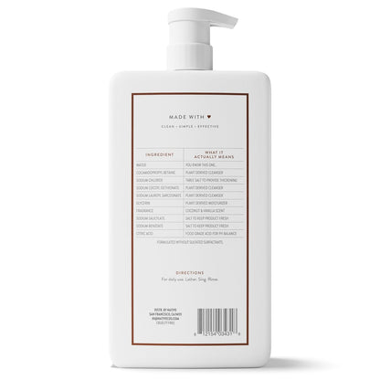 Indulge in Luxurious Coconut & Vanilla Body Wash - Sulfate Free, 36 Oz for All Skin Types