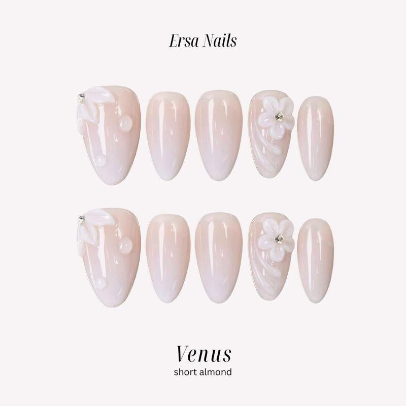 Ersanails VALENTINE'S DAY Collection - Handmade Presson Nails 10PCS | Acrylic, Reusable, Salon-Quality, Long-Lasting, Glossy Design