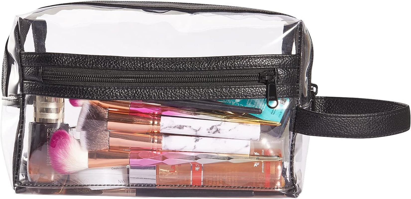 Heavy Duty Clear Travel Toiletry Makeup Bags Transparent Shaving Bag Water Resistant Cosmetic Bag Organizer Pouch with Zipper and Handle