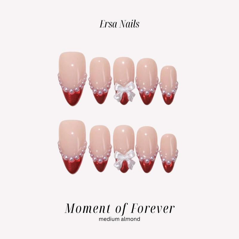 Ersanails VALENTINE'S DAY Collection - Handmade Presson Nails 10PCS | Acrylic, Reusable, Salon-Quality, Long-Lasting, Glossy Design