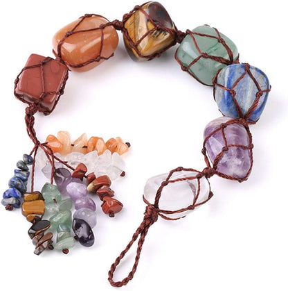 Transform Your Space with 7 Chakra Car Ornaments - Gemstone Reiki Healing Crystals for Positive Energy and Good Luck