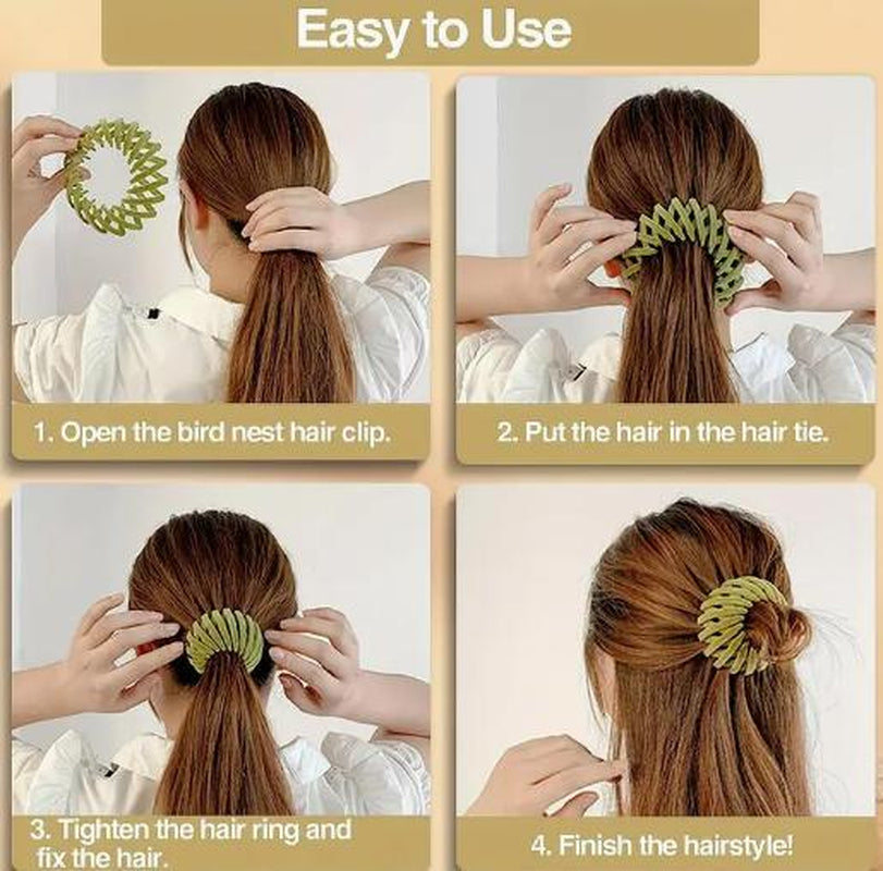 Transform Your Look with the 7-Piece Bohemian Bird Nest Magic Hair Clip Set – Effortless Elegance for Every Occasion!