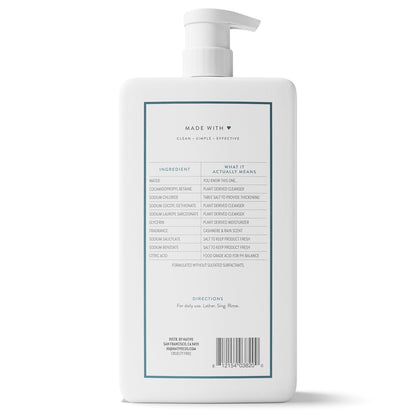 Sulfate Free Body Wash Contains Naturally Derived Ingredients | for Women & Men| Cashmere & Rain, 36 Oz