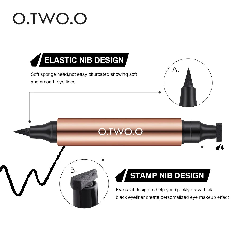 Achieve Flawless Wings with O.TWO.O Double-Ended Waterproof Eyeliner Stamp - Perfect for All Makeup Lovers!