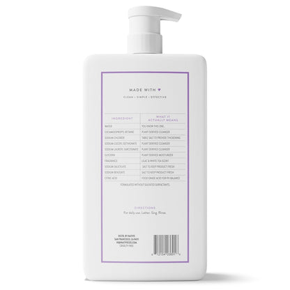 Sulfate Free Body Wash Contains Naturally Derived Ingredients | for Women & Men| Lilac & White Tea, 36 Oz