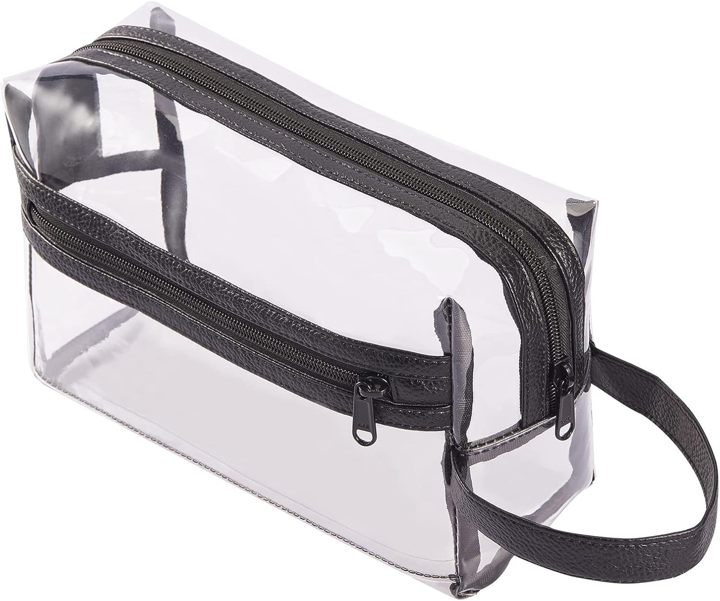 Heavy Duty Clear Travel Toiletry Makeup Bags Transparent Shaving Bag Water Resistant Cosmetic Bag Organizer Pouch with Zipper and Handle