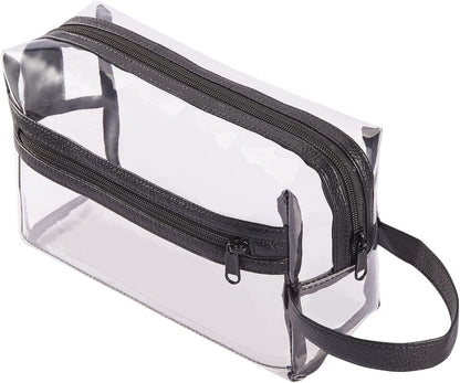 Heavy Duty Clear Travel Toiletry Makeup Bags Transparent Shaving Bag Water Resistant Cosmetic Bag Organizer Pouch with Zipper and Handle